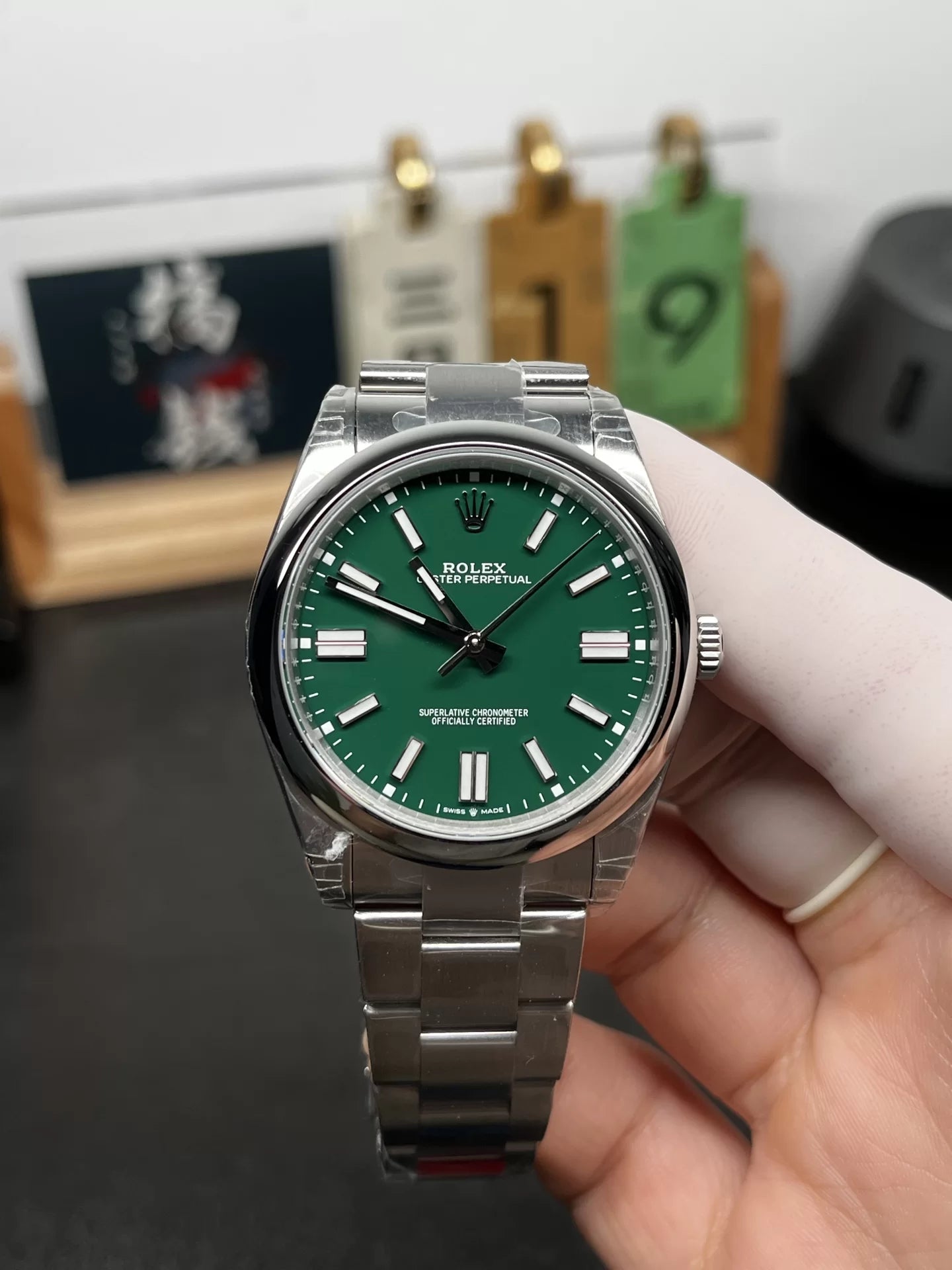 41mm Stainless Steel Oyster Steel Green Dial- Luxury Watch