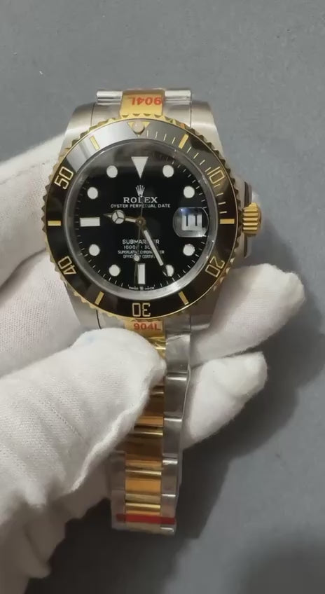 Submarine Date Two-Tone Steel 41mm (Black Dial) - Luxury Watch