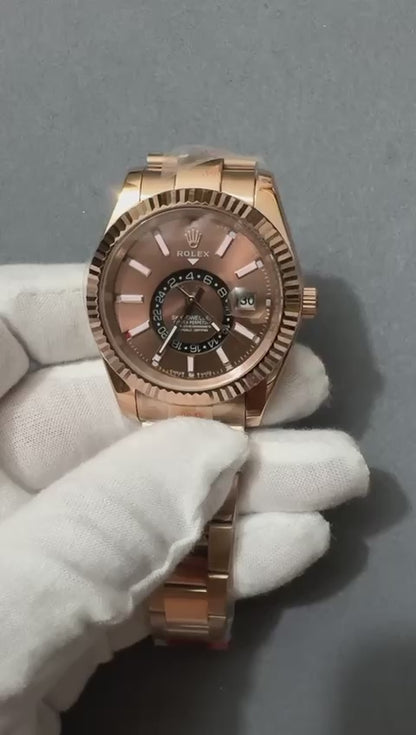 Skyscraper Rose Gold Oyster (Chocolate Dial) - Luxury Watch