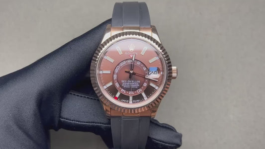 skyscraper Rose Gold Oysterflex (Chocolate Dial) - Luxury Watch