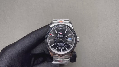 Skyscraper Stainless Steel Jubilee (Black Dial) - Luxury Watch