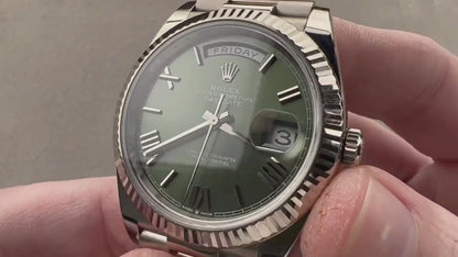Stainless Steel President D-Date 40 Green - Luxury Watch