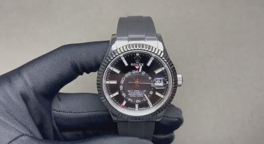 Skyscraper Stainless Steel Oysterflex (Black Dial) - Luxury Watch