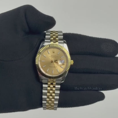 D-Just 41mm Yellow Gold and Steel Jubilee (Champagne Dial) - Luxury Watch