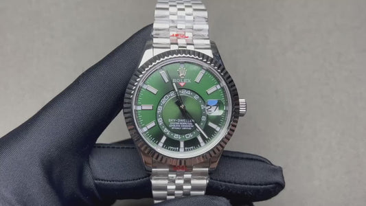 Skyscraper Stainless Steel Jubilee (Green Dial) - Luxury Watch