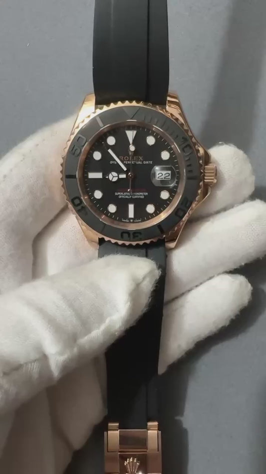 Boat‑Masters Yellow Gold Oysterflex (Rubber) - Luxury Watch