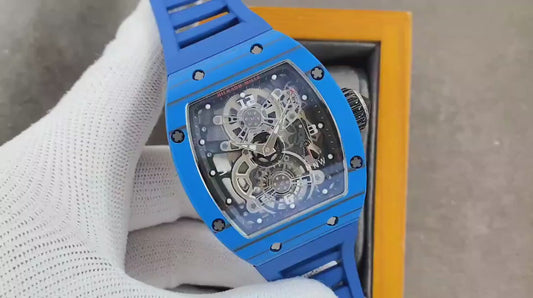 Carbon Sports Watch Blue Rubber Black Dial- Luxury Watch