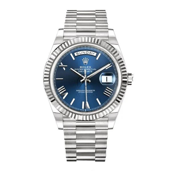Stainless Steel Day Week Dark Blue Dial 40 - Luxury Watch
