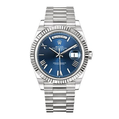 Stainless Steel Day Week Dark Blue Dial 40 - Luxury Watch