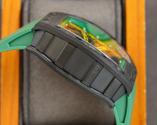 Carbon Sports Watch Green Rubber Green and Yellow Dial- Luxury Watch