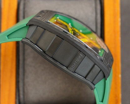 Carbon Sports Watch Green Rubber Green and Yellow Dial- Luxury Watch