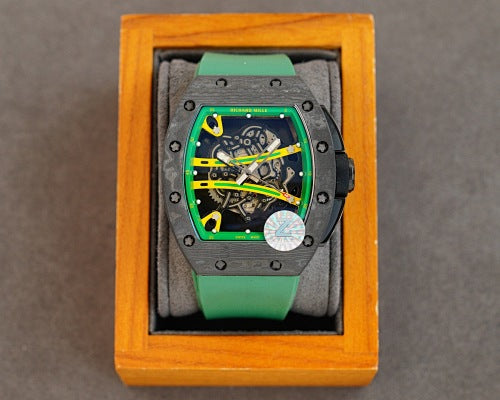 Carbon Sports Watch Green Rubber Green and Yellow Dial- Luxury Watch