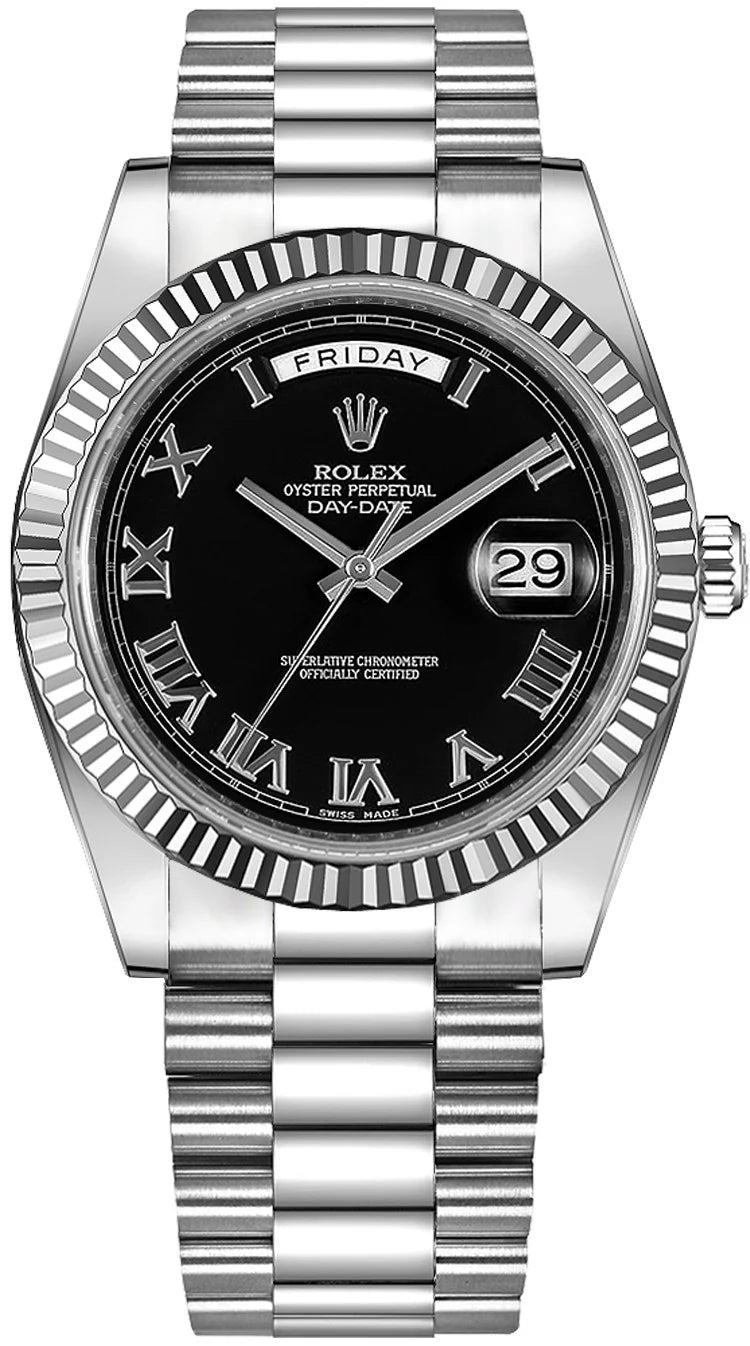Day Week 40 Stainless Steel Black Dial - Luxury Watch